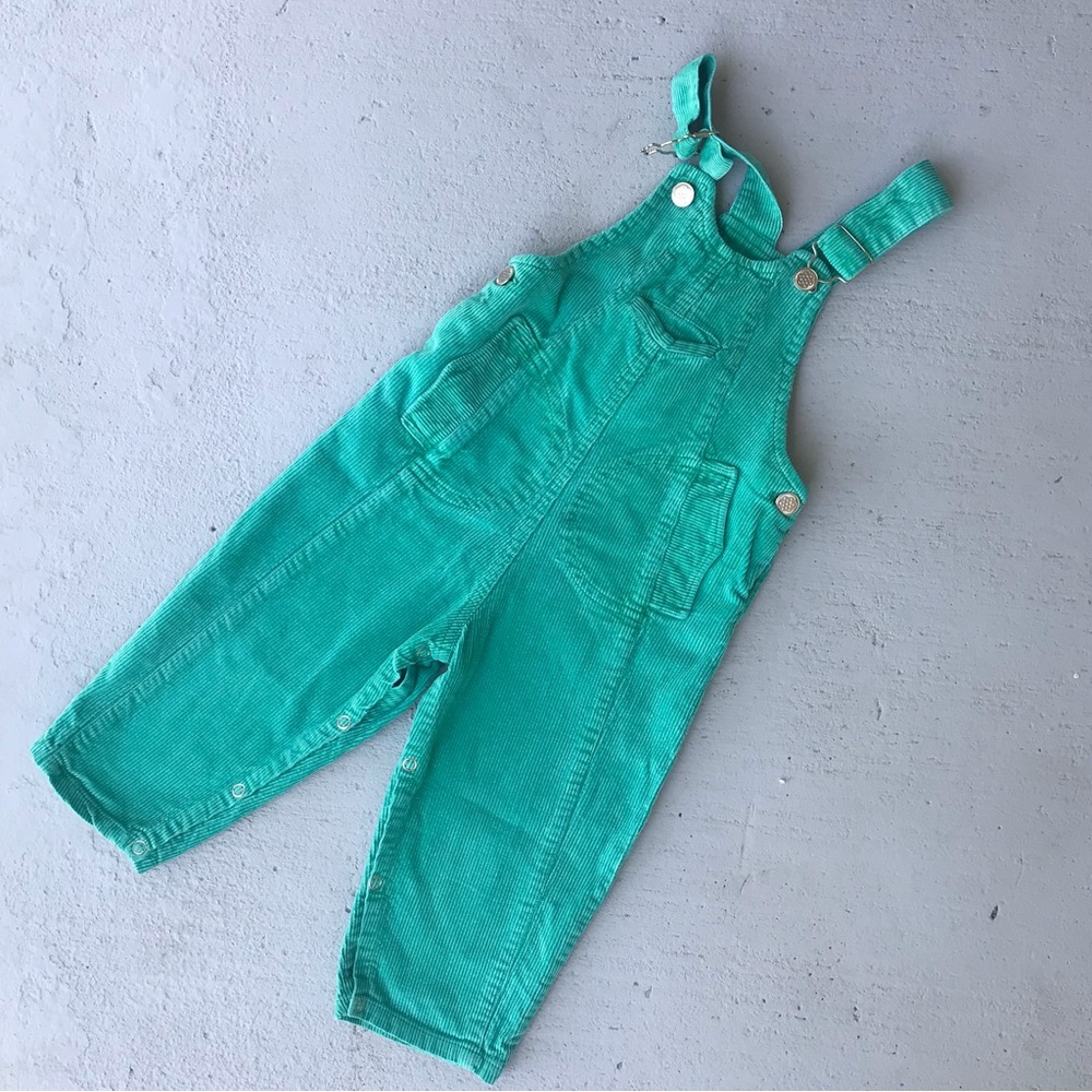 VINTAGE 90s Era Broad Corduroy Coveralls Patch Pockets Adjustable Strap Overalls
